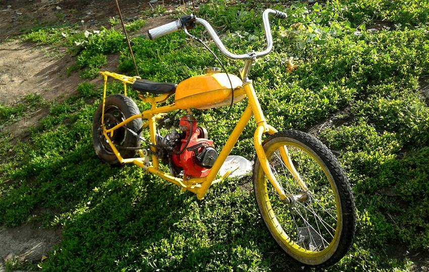 Велосипед (мопед, картинг, самокат, квадроцикл) с мотором от бензопилы своими руками
