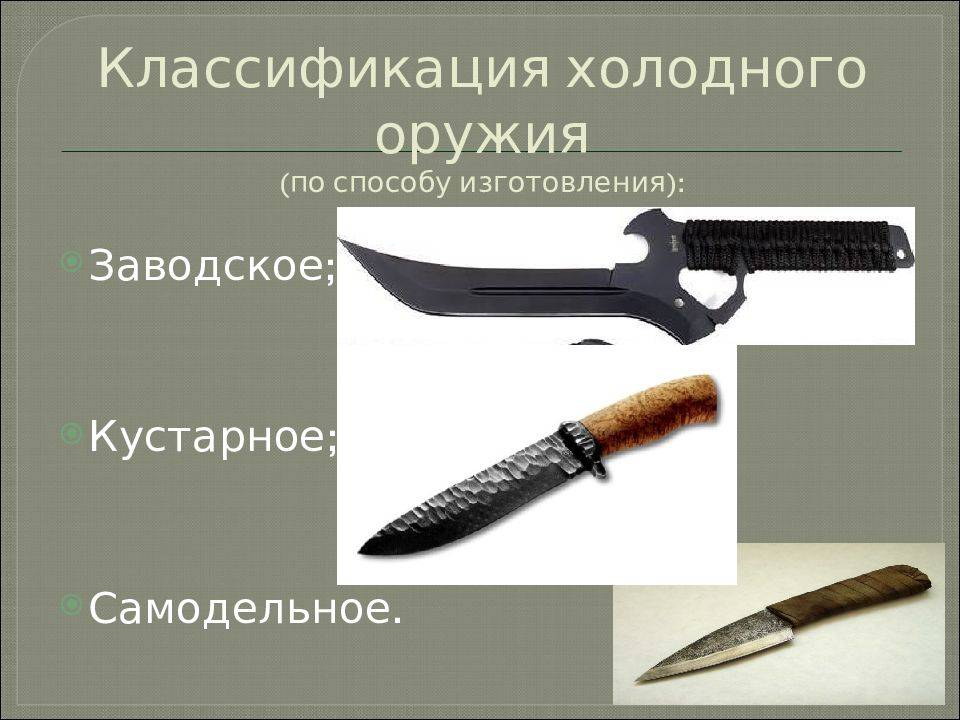 Виды оружия презентация