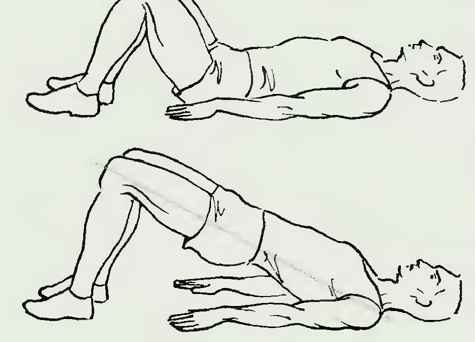 Упражнения лежа на спине. Упражнение поднимание таза. Упражнение мостик лежа на спине. Лежа на спине ноги согнуты. 12.10 15