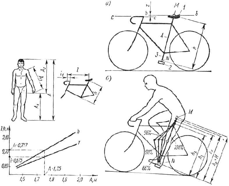 Регулировка рамы по высоте. Правильная посадка на Горном велосипеде схема. Велосипед правильная посадка высота седла. Настройка седла велосипеда схема. Чертёж рамы шоссейного велосипеда.