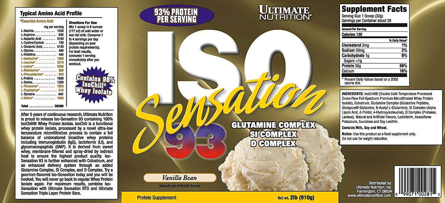 Iso sensation 93 от ultimate nutrition: описание и состав
