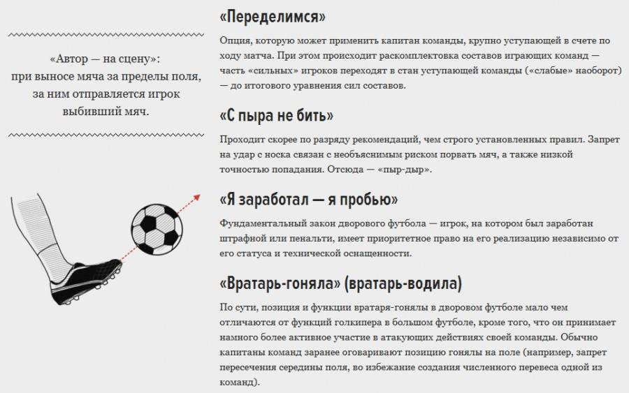 Правила дворового футбола