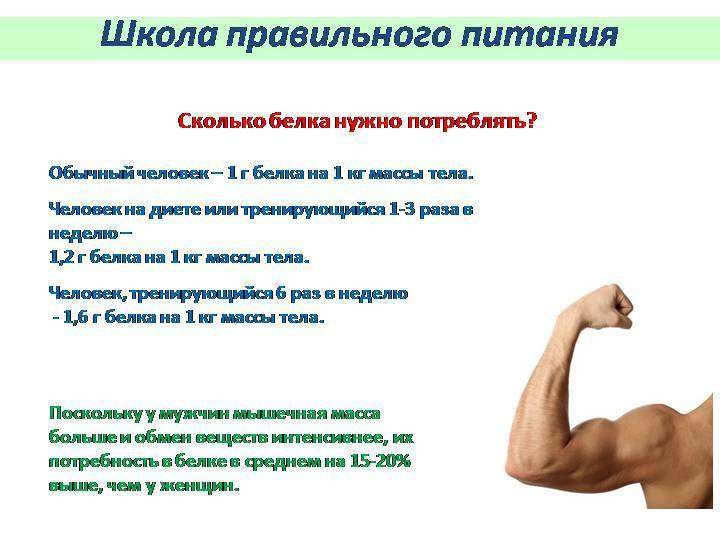 Сколько грамм белка нужно человеку в сутки для роста мышц, набора мышечной массы на 1 кг веса