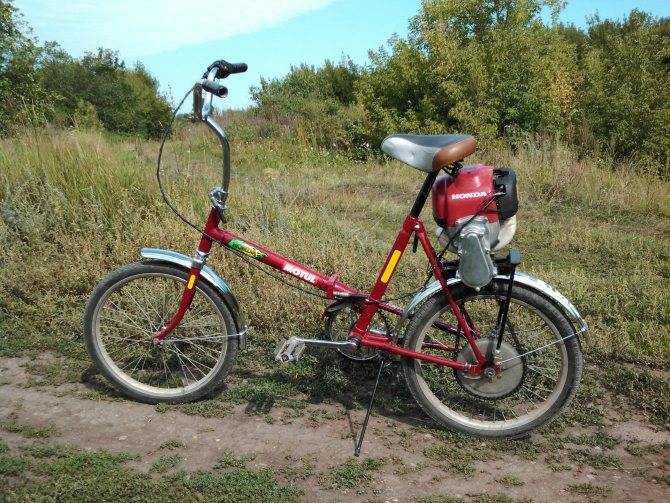 Велосипед с мотором от триммера — изготовление и сборка