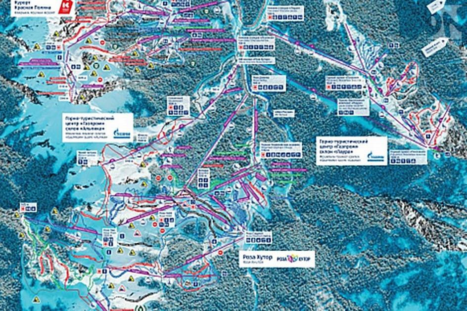 Карта роза хутор с подъемниками и трассами