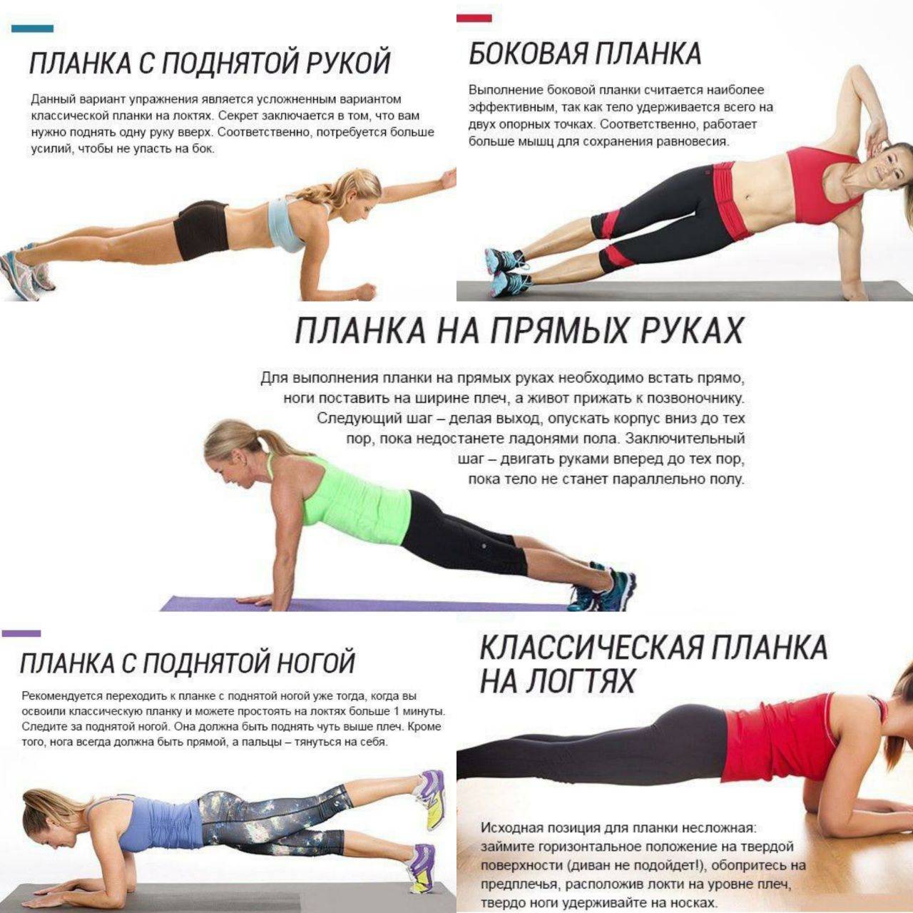 Программы тренировок с упражнением «планка» для плоского живота для начинающих