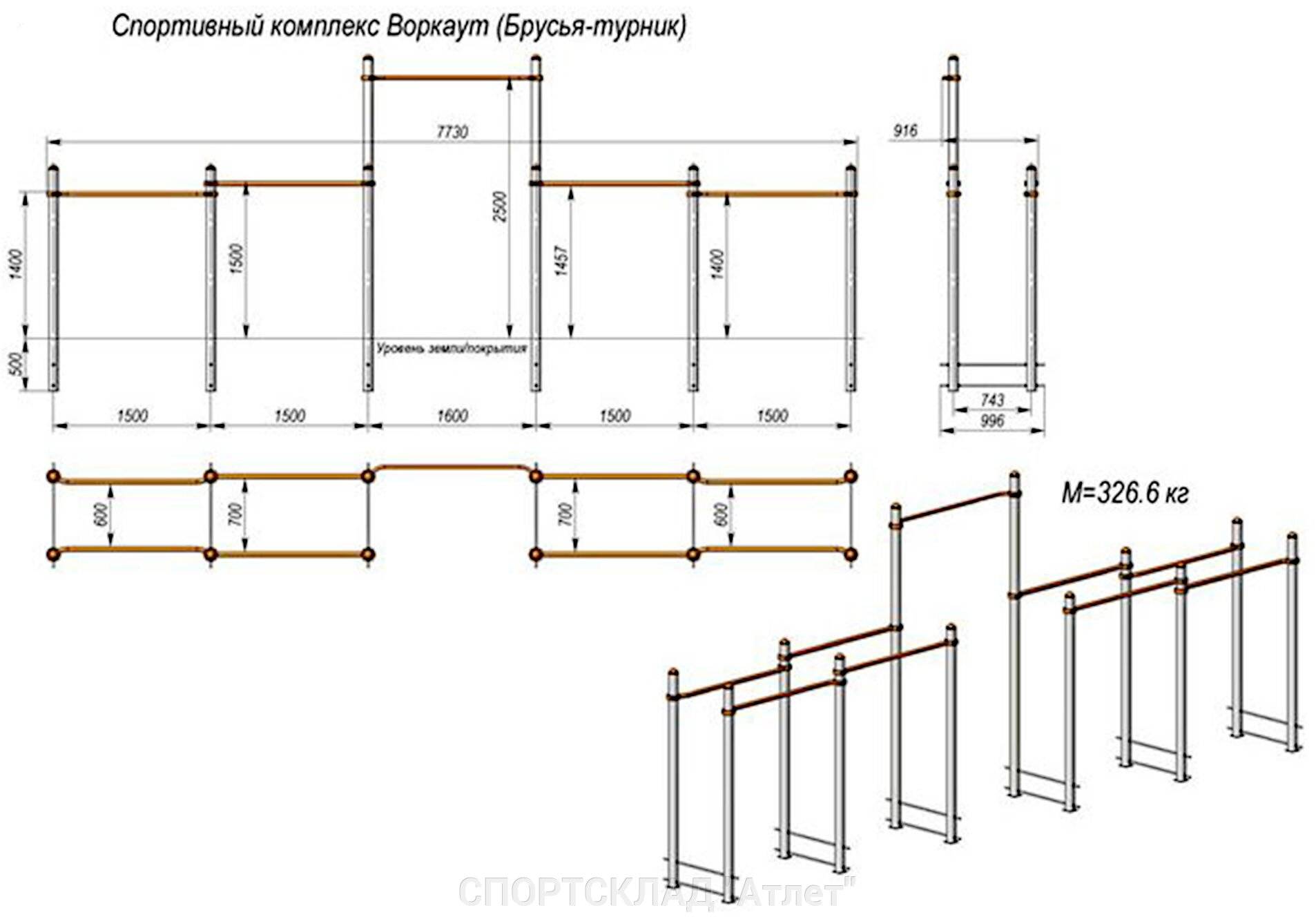 Высота турника стандарт