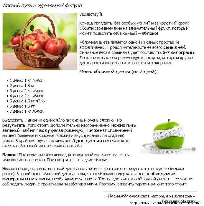 Диета на яблоках и воде: секретное меню на неделю и минус 10 кг