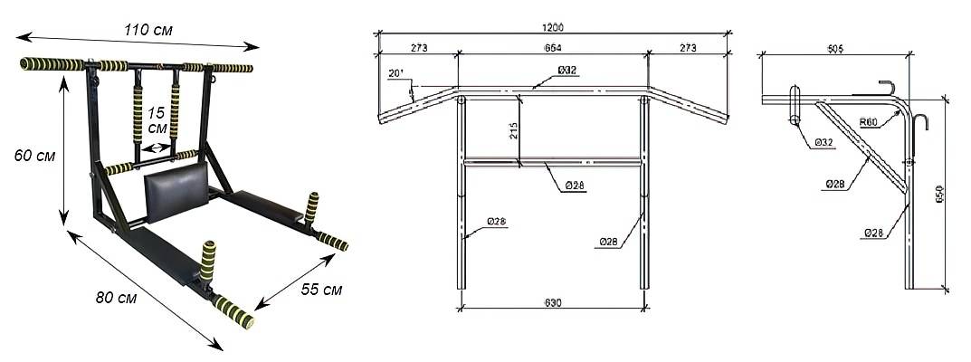 Чертежи настенного турника