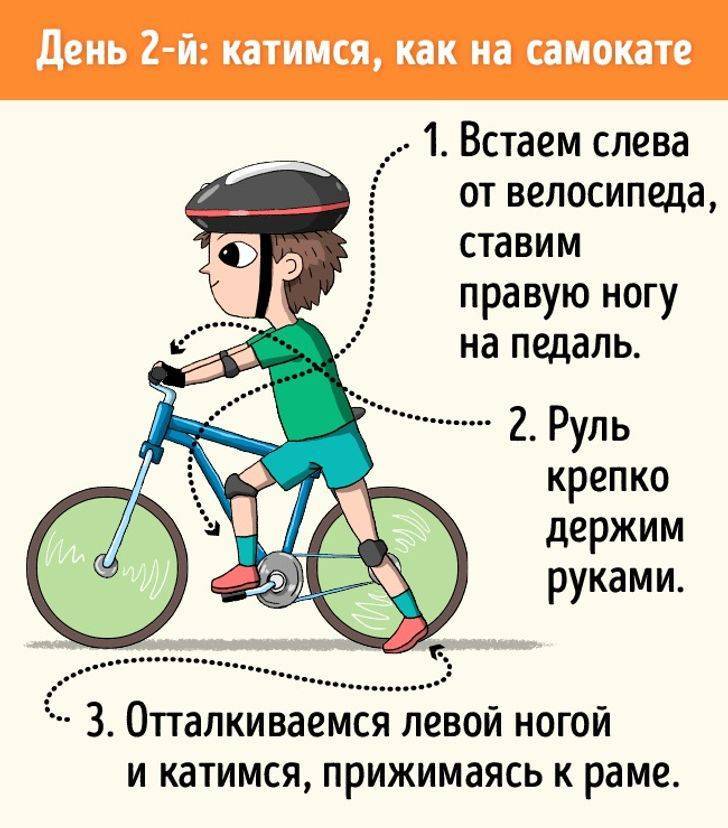 Обучение ребёнка катанию на велосипеде