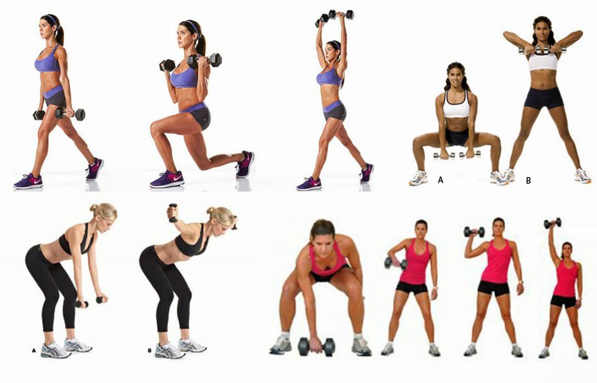 Топ-10 силовых упражнений на все тело с гантелями для женщин