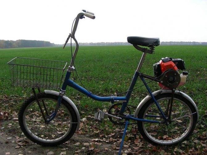 Изготовление велосипеда с мотором от триммера