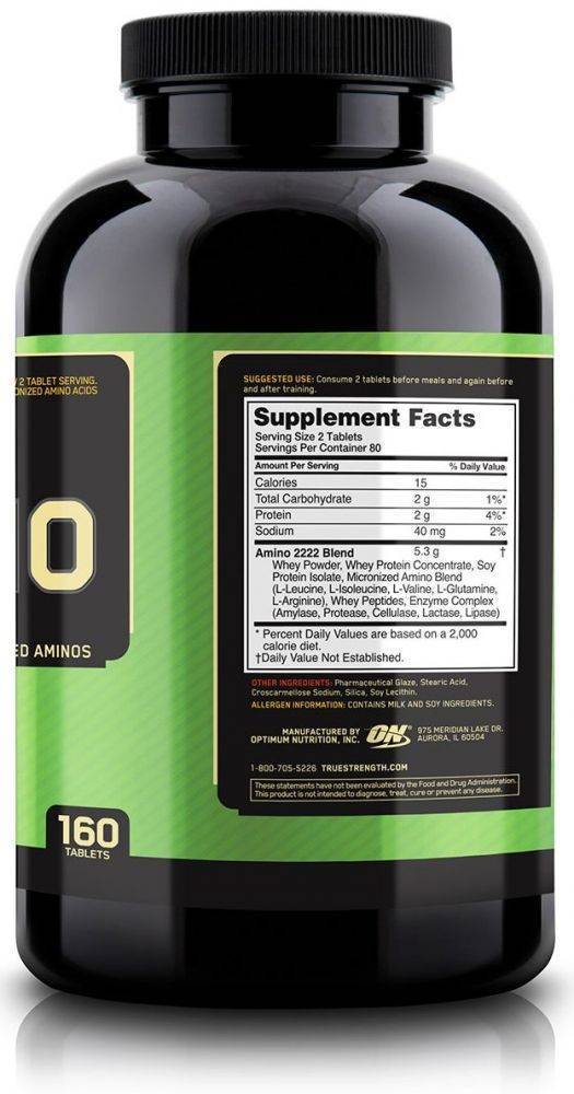 Optimum nutrition amino 2222 320 tablets new - отменное качество!